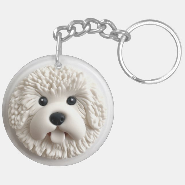 Bichon Frise Hund 3D Inspirerad (Höger Baksida)