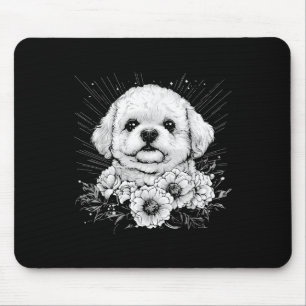 Bichon Frise Hund älskare Retro Stil Tattoo_1 Musmatta