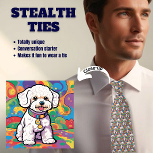 Bichon Frise Hund älskare Stealth Tie Slips