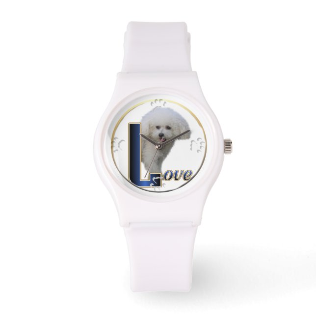 Bichon Frise Hund Art Armbandsur (Framsida)