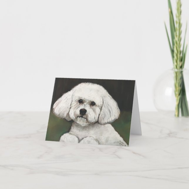 Bichon Frise Hund Art Note-kort Kort (Framsida)