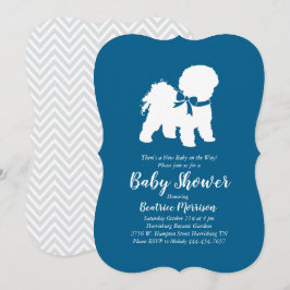 Bichon Frise Hund Baby Shower Boy Blue Inbjudningar