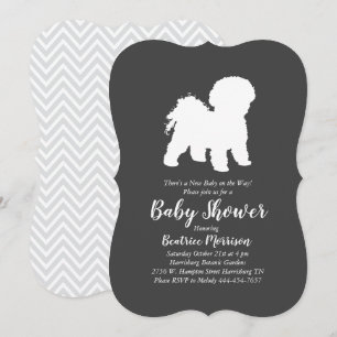 Bichon Frise Hund Baby Shower Gender Neutral Inbjudningar