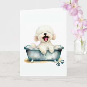 Bichon Frise Hund Folded Hälsning Kort