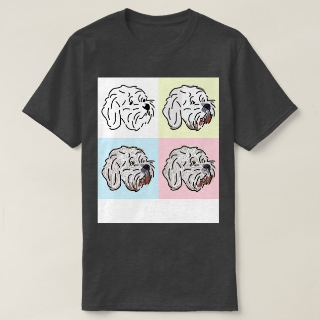 Bichon Frise Hund Four Ansikte T Shirt (Design framsida)
