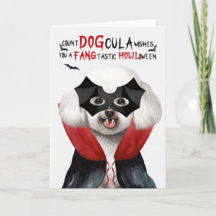 Bichon Frise Hund Funny Count DOGcula Halloween Helgkort