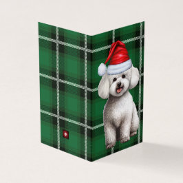 Bichon Frise Hund Helgdag Grönt Play jul Kort