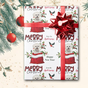 Bichon Frise Hund i julklapp Presentpapper