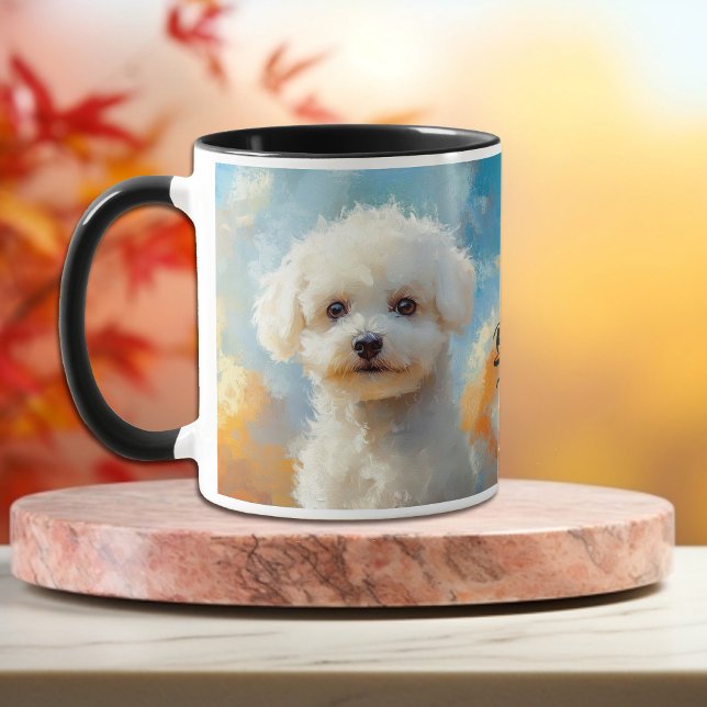 Bichon Frise Hund Impressionistisk färg Mugg (Skapare uppladdad)
