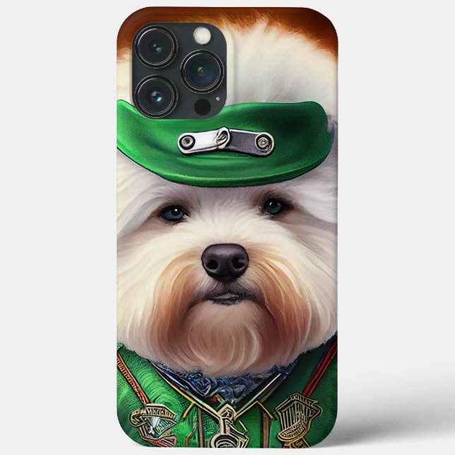 Bichon Frisé Hund Kör Cykel St. Patrick's Day (Baksida)