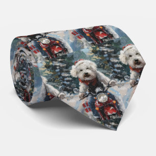 Bichon Frise Hund Kör Motorcykel Jul Slips