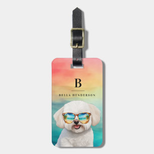 Bichon Frise Hund Luggage Tag Bagagebricka