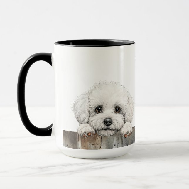 Bichon Frise Hund Mugg (Vänster)