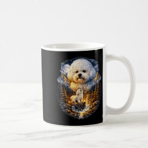 Bichon Frise Hund Natur Vrålar mot månen Kaffemugg
