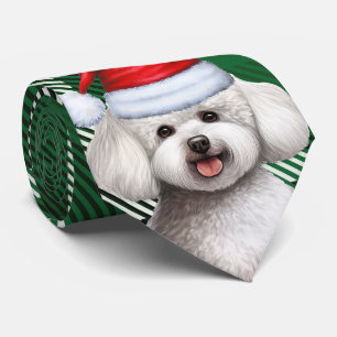 Bichon Frise, Hund och Grönt Play-jul Slips