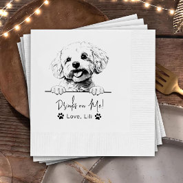 Bichon Frise Hund Personlig dricker på mig Pappersservett