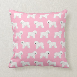 Bichon Frise Hund Pillow - hund av rosa Kudde