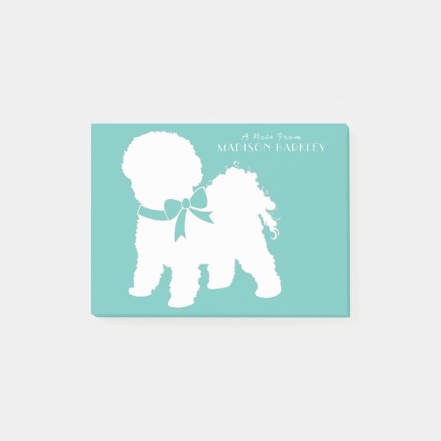 Bichon Frise Hund Puppy Post-it Block (Framsida)