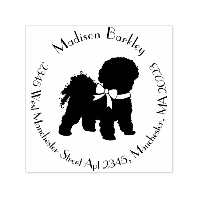 Bichon Frise Hund Puppy Självfärgande Stämpel (Design)