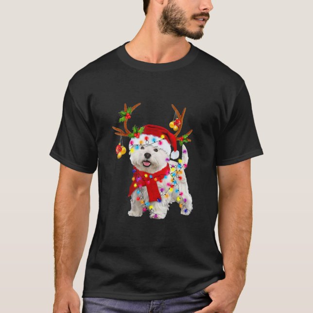 Bichon Frise Hund rener jultomten Funny och T Shirt (Framsida)
