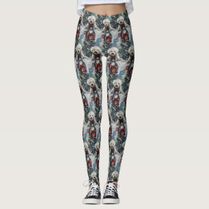 Bichon Frise Hund Riding Motorcykel jul Leggings