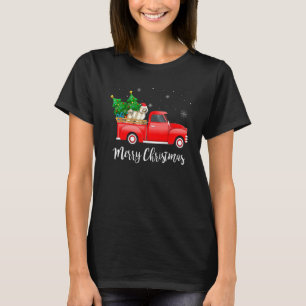 Bichon Frise Hund Ridning Röd Lastbil Jul T Shirt