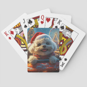 Bichon Frise Hund Roller Underlägg jul Casinokort