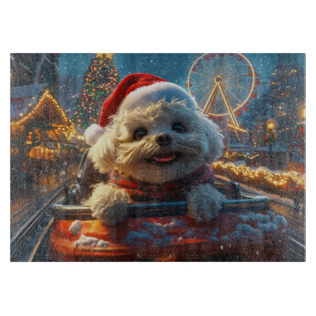 Bichon Frise Hund Rullande Åska Jul (Framsidan)