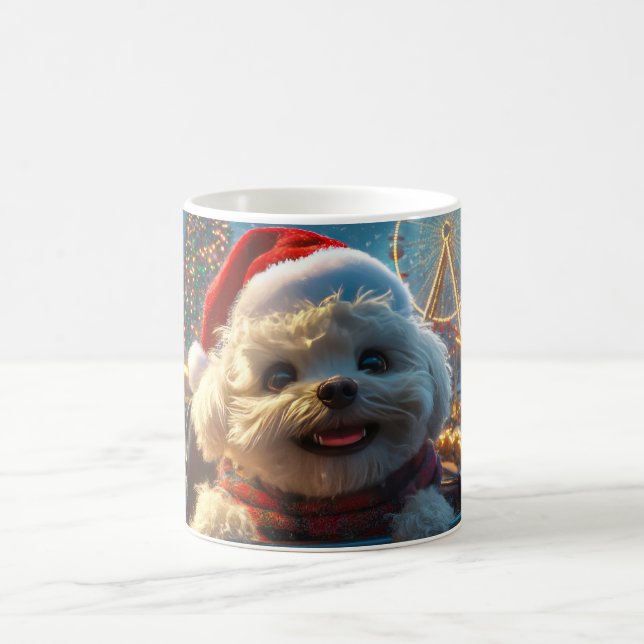Bichon Frise Hund Rulltrappa Jul Kaffemugg (Center)