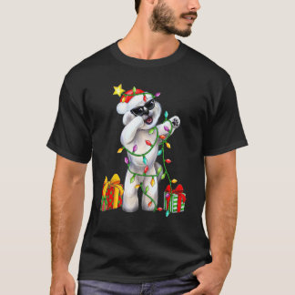 Bichon Frise Hund Santa Hatt Julgran Ljus X T Shirt