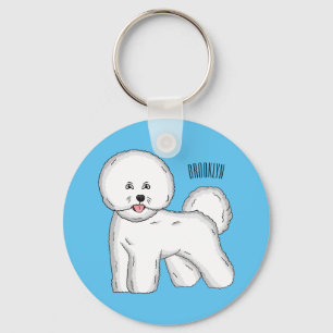 Bichon frise hund serieillustration nyckelring