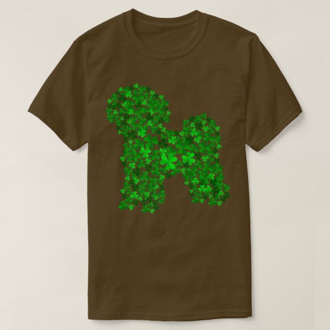 Bichon Frise Hund Shamrock Löv St Patrick Day T Shirt (Design framsida)