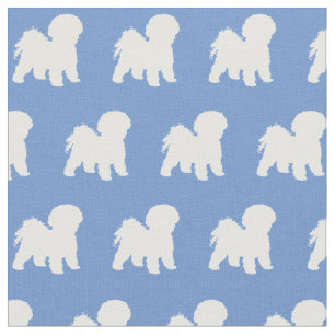 Bichon Frise Hund Silhouette Pet Light Blue Tyg