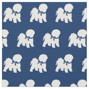 Bichon Frise Hund Silhouette Pet Navy Blue Tyg