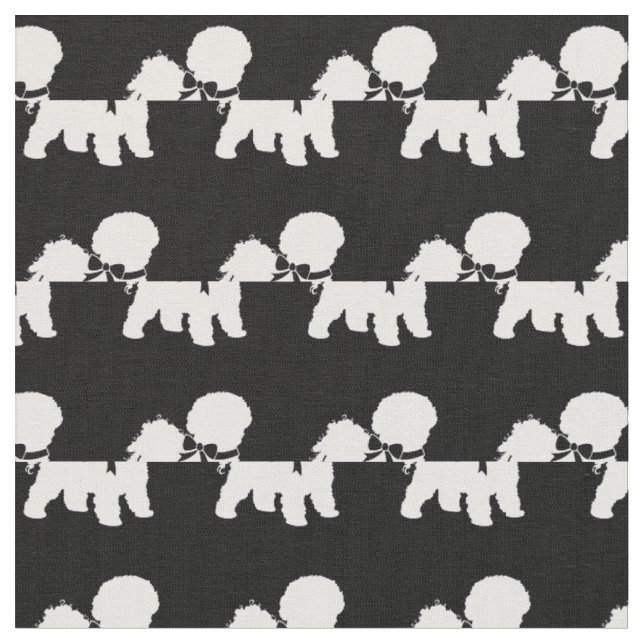 Bichon Frise Hund Silhouette Pet Tyg (Närbild)