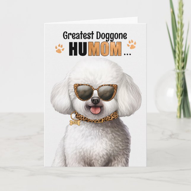 Bichon Frise Hund Underbarare HuMOM Mors dag Helgkort (Framsida)