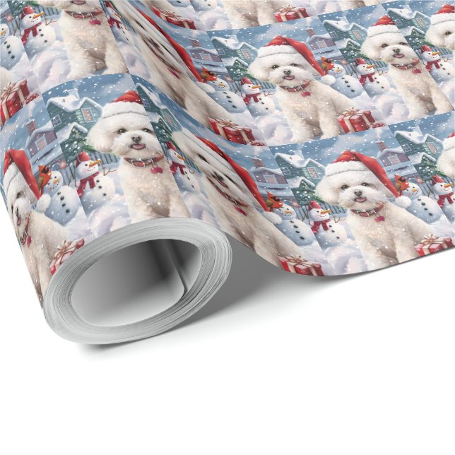 Bichon Frise Hund Winter Wonderland jul Joy Presentpapper (Rulle Hörn)