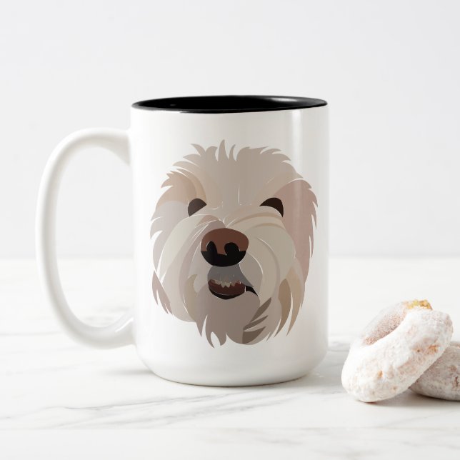 Bichon Frise Hundälskare Bichon Frise Två-Tonad Mugg (Med munk)
