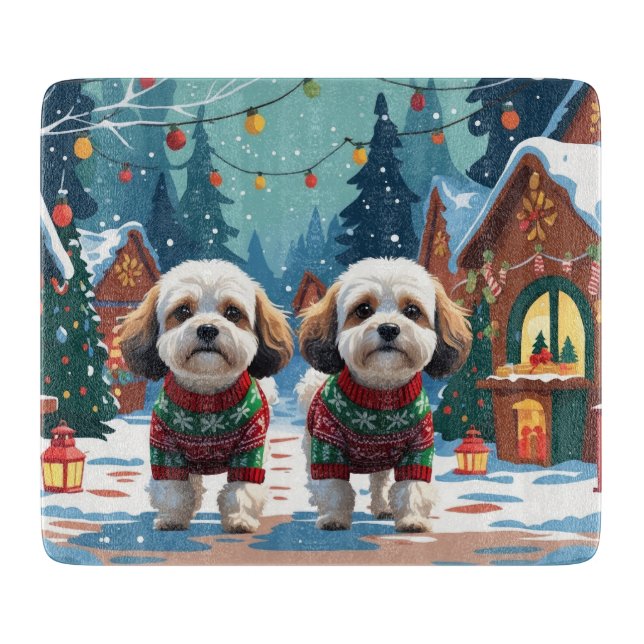 Bichon Frise Hundar Jul Snö Högtid (Framsidan)