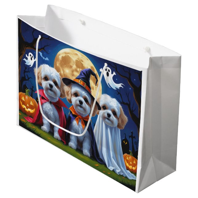 Bichon Frise Hundar Pumpkin Halloween Funny (Framsidan Vinklad)
