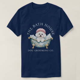Bichon Frise Hundfrisör T-shirt - Marinblå