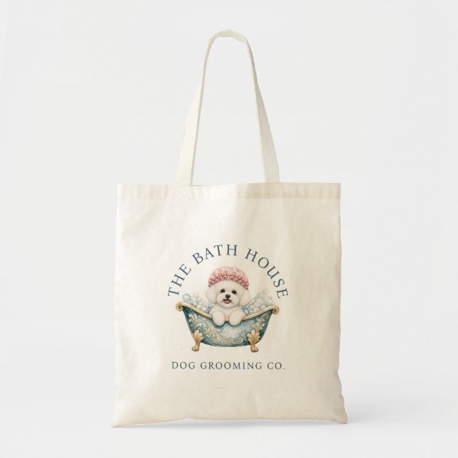 Bichon Frise Hundfrisörska Totebag Tygkasse (Framsidan)