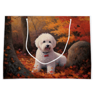 Bichon Frise i Höst löv Fall Inspire
