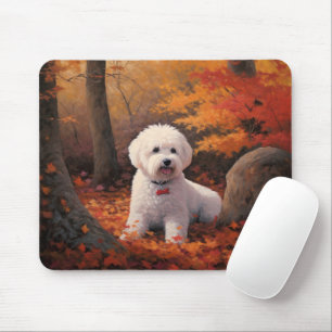 Bichon Frise i Höst löv Fall Inspire Musmatta
