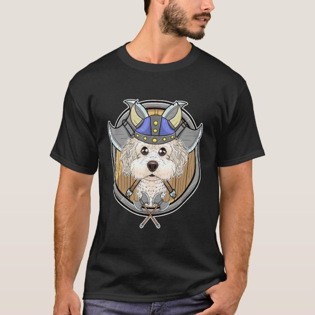 Bichon Frise I Valhalla I Viking T Shirt (Framsida)