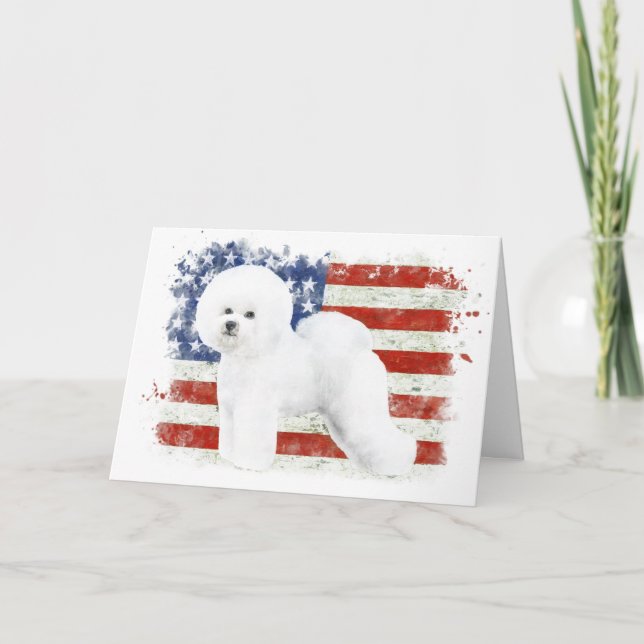 Bichon Frise Illustrated Greeting Card Kort (Framsida)
