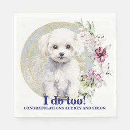 Bichon Frise Jag Gör Också Servetter Med Hund Foto