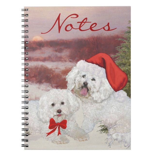 Bichon Frise jul Anteckningsbok (Framsidan)