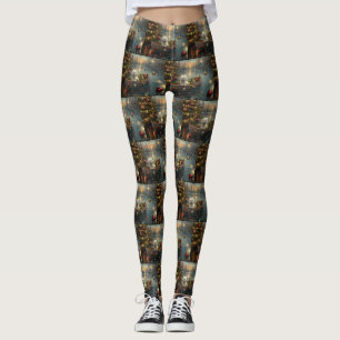Bichon Frise jul - festlig resa Leggings