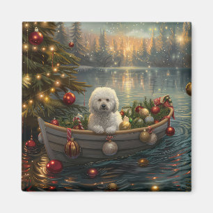 Bichon Frise jul - festlig resa Magnet